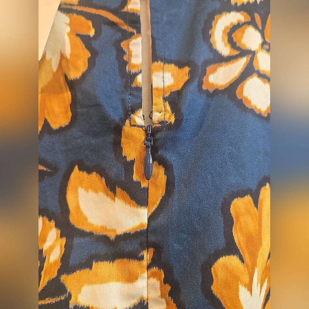 Tyler Boe Women's Small Sammy Grand Floral Dress Navy 100% Cotton With Pockets - Picture 7 of 10
